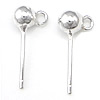 Sterling Silver Earring Stud Component, 925 Sterling Silver, plated Approx 1.2mm 