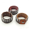 Cowhide Bracelets, Zinc Alloy, with Cowhide 36mm Approx 9.8 Inch 
