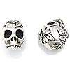 Sterling Silver Animal Bead, 925 Sterling Silver, Skull, plated Approx 2mm 