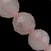 Perles en Quartz Rose naturel, Rond, facettes, grade A, 12mm pouce, Environ Vendu par brin