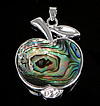 Abalone Shell Pendants, Brass, with Abalone Shell, Apple, platinum color plated Approx 4mm 