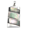 Black Shell Pendant, Brass, with Black Shell, Rectangle, platinum color plated Approx 