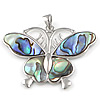 Abalone Shell Pendants, Brass, with Abalone Shell, Butterfly, platinum color plated Approx 4.5mm 