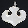 Brass Shell Pendants, with White Shell, Anchor, platinum color plated, nautical pattern Approx 4mm 