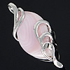 Brass Shell Pendants, with Pink Shell, Horse Eye, platinum color plated Approx 4.5mm 
