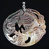 Black Shell Pendant, Brass, with Black Shell, Fish, platinum color plated Approx 4mm 