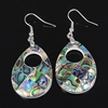 Abalone Shell Earring, Brass, with Abalone Shell, Teardrop, platinum color plated, mosaic .16 Inch 