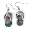 Abalone Shell Earring, Brass, with Abalone Shell, Slipper, platinum color plated .5 Inch 