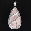Brass Shell Pendants, with Pink Shell, Teardrop Approx 