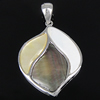 Brass Shell Pendants, with Shell, Leaf Approx 