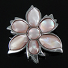 Brass Shell Pendants, with Pink Shell, Flower Approx 