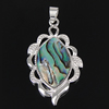 Abalone Shell Pendants, Brass, with Abalone Shell, platinum color plated Approx 