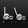 Sterling Silver Earring Stud Component, 925 Sterling Silver, Round, plated Approx 1.3mm 