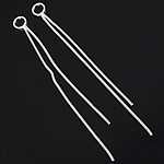 Sterling Silver Earring Drop Component, 925 Sterling Silver, plated 0.7mm Approx 3.5mm Approx 2.3 Inch 