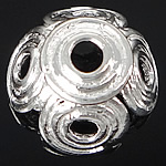 Sterling Silver Bead Caps, 925 Sterling Silver, Flower, plated Approx 2.2mm 