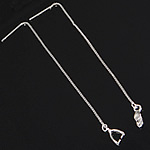 Sterling Silver Ear Thread, 925 Sterling Silver, plated 69mm, 0.7mm Approx 2.7 Inch 