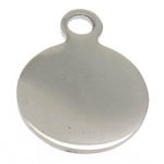 Stainless Steel Tag Charm, Flat Round, Customized & smooth, original color, 17.5mm Approx 2.5mm 