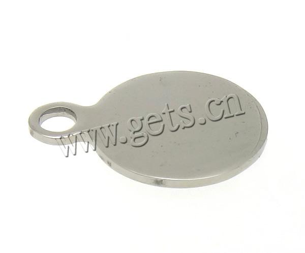 Stainless Steel Tag Charm, Flat Round, Customized & smooth, original color, 17.5mm,13x13x1mm, Hole:Approx 2.5mm, Sold By PC