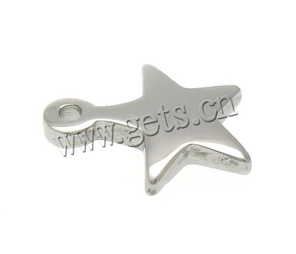 Stainless Steel Tag Charm, Star, Customized & smooth, original color, Grade A, 9x11x2mm, Hole:Approx 1mm, Sold By PC