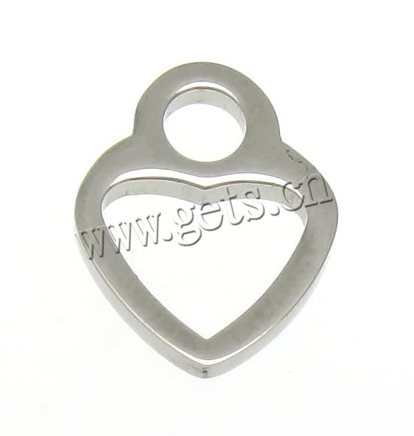 Stainless Steel Tag Charm, Heart, Customized, original color, 10x13x1.5mm, Hole:Approx 3mm, Sold By PC