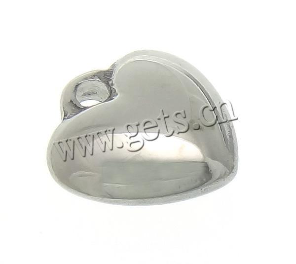 Encantos de etiqueta de acero inoxidable, Corazón, Modificado para requisitos particulares, color original, 8x8x3mm, agujero:aproximado 1mm, Vendido por UD