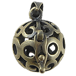 Hollow Brass Pendants, Round shape, box pendant, two plated colors for choice, 17x28x20mm, Hole:Approx 5x8MM, Sold by PC