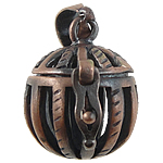 Hollow Brass Pendants, Oval, box pendant, 16x28x20mm, Hole:Approx 5x8MM, Sold by PC
