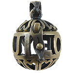 Hollow Brass Pendants, Oval, box pendant, 16.5x28x20mm, Hole:Approx 5x8MM, Sold by PC