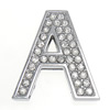 Zinc Alloy Letter Slide Charm, Letter A, platinum color plated, with rhinestone Approx 