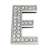 Zinc Alloy Letter Slide Charm, Letter E, platinum color plated, with rhinestone Approx 