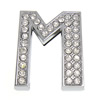 Zinc Alloy Letter Slide Charm, Letter M, platinum color plated, with rhinestone, lead & nickel free Approx 