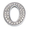 Zinc Alloy Letter Slide Charm, Letter O, platinum color plated, with rhinestone Approx 