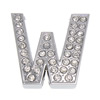 Zinc Alloy Letter Slide Charm, Letter W, platinum color plated, with rhinestone Approx 