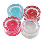 Kunststoff Perlen Behälter, rund, gemischte Farben, 38x38x21mm, 4PCs/Tasche, verkauft von Tasche