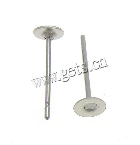 Stainless Steel Earring Stud Component, Flat Round, different size for choice, original color, 10000Pairs/Bag, Sold By Bag