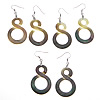 Black Shell Earring, with Brass, Infinity, platinum color plated 