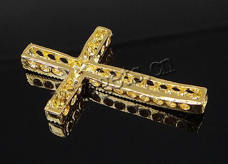 Rhinestone Zinc Alloy Connector, Cross, plated, with rhinestone, more colors for choice, Sold By PC