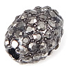 Rhinestone Zinc Alloy Beads, Oval, plated Approx 2.5mm 