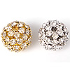Ball Rhinestone Spacer, with Zinc Alloy, Round, plated Approx 3.5mm 