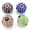 Rhinestone Zinc Alloy Beads, with Zinc Alloy, Round, plated Approx 2.5mm 