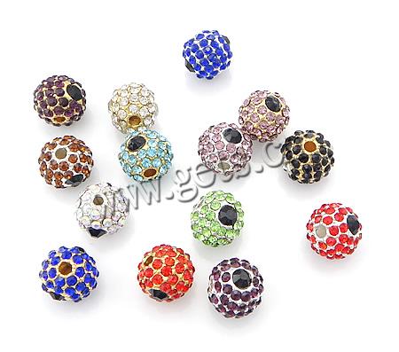 Perles strass en alliage de zinc, avec alliage de zinc, Rond, Placage, plus de couleurs à choisir, 10x11.5mm, Trou:Environ 2.5mm, Vendu par PC