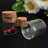 Contenedor de granos de cristal, Vidrio, con tapón de madera, transparente, 25x22mm, Vendido por UD