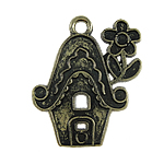Zinc Alloy Building Pendants, House, plated nickel, lead & cadmium free Approx 2mm 