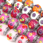 Indonesien Perlen Schmuck, gemischt, gemischte Farben, frei von Kadmium, 22x20mm, Bohrung:ca. 2mm, verkauft von PC