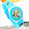 bracelets de montre pour enfants, silicone, avec plastique, Rond, bleu Environ 8 pouce, Vendu par PC