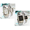 Couple Watch Bracelets, Zinc Alloy, with Glass, platinum color plated, for couple 12-17mm Approx 7.5 Inch, Approx  9 Inch 