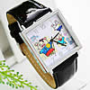 Bracelets de montre pour femmes, cuir, avec cadran en alliage de zinc, rectangle, noire, 36mm, 23mm Environ 8.6 pouce, Vendu par PC