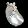 Brass Shell Pendants, with Freshwater Shell & Freshwater Pearl, Oval, platinum color plated, approx Approx 
