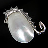 Brass Shell Pendants, with Freshwater Shell, platinum color plated, white, approx Approx 