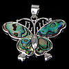 Abalone Shell Pendants, Brass, with Abalone Shell, Butterfly, platinum color plated, approx Approx 
